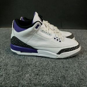 Nike Air Jordan 3 Retro Shoes Youth Boys Size 7 Purple White Sneakers DM0967-105